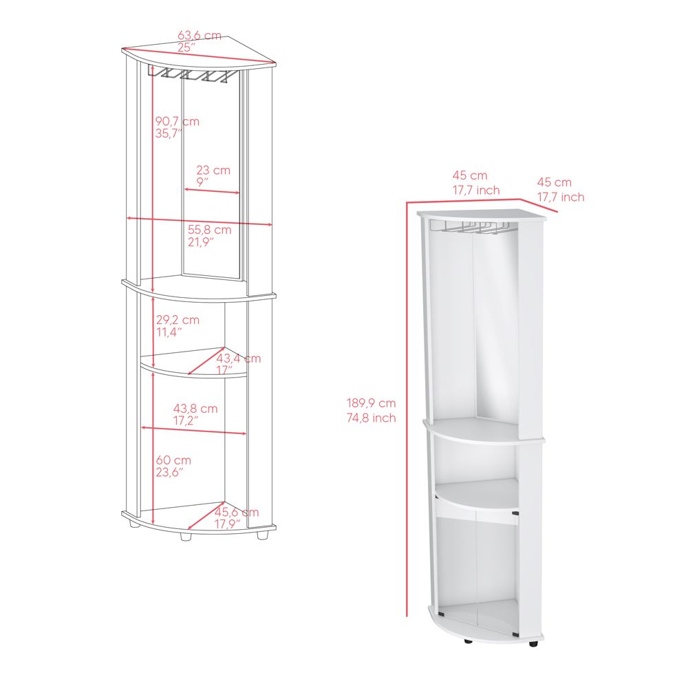 Elegant Corner Bar Cabinet with Built-In Storage
