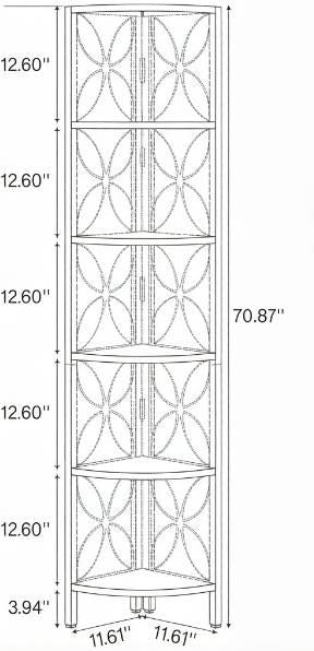 Six-Tier Corner Bookshelf for Display and Organization