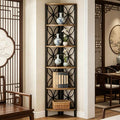 Six-Tier Corner Bookshelf for Display and Organization