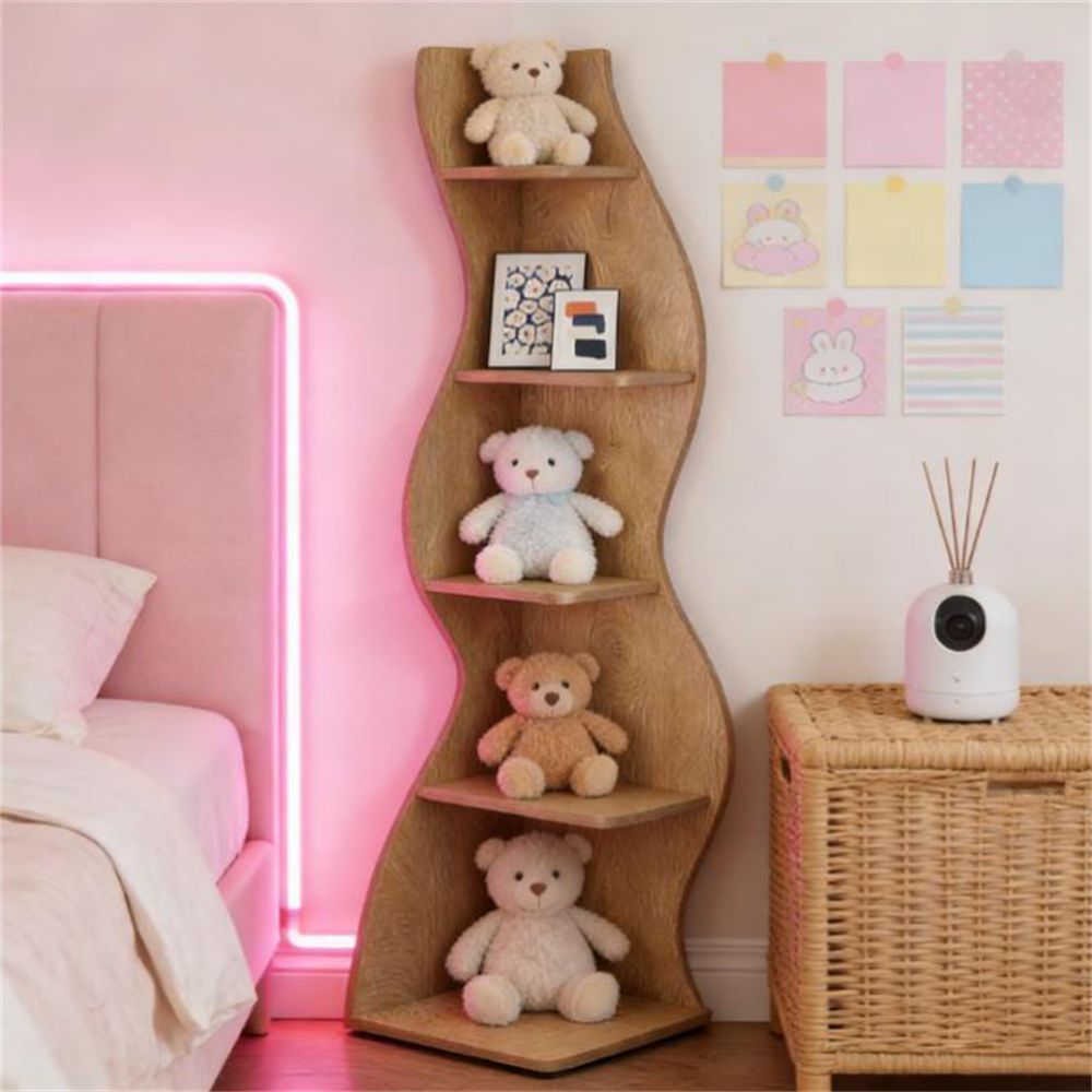 Vintage Five-Tier Corner Display Shelf