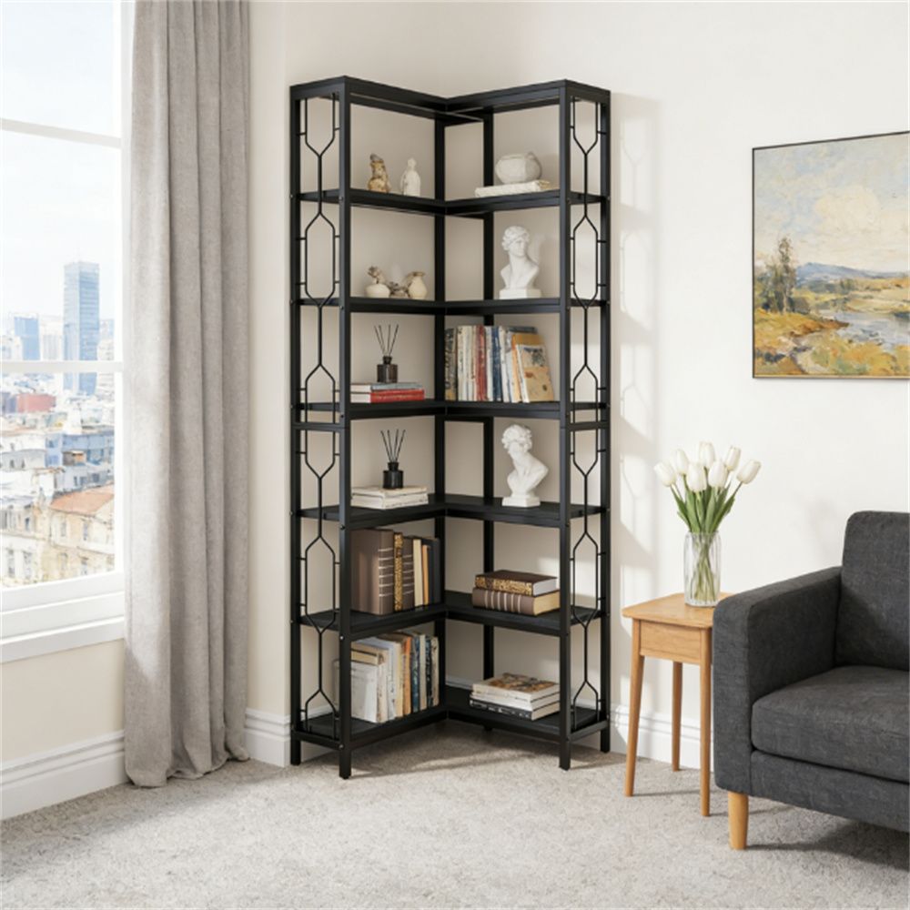 Corner bookshelf, vertical bookshelf, display rack, plant rack