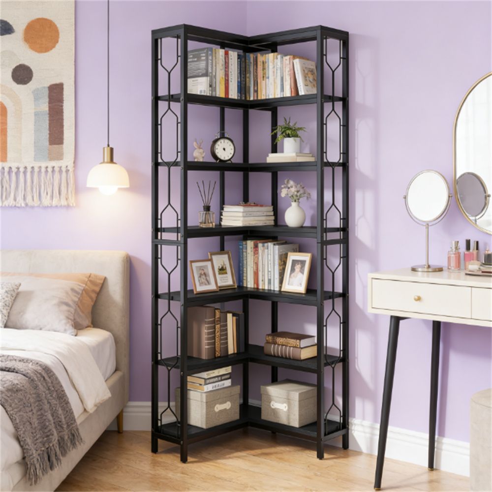 Corner bookshelf, vertical bookshelf, display rack, plant rack
