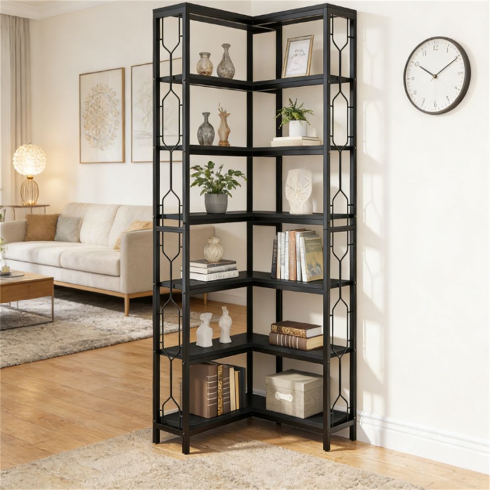 Corner bookshelf, vertical bookshelf, display rack, plant rack