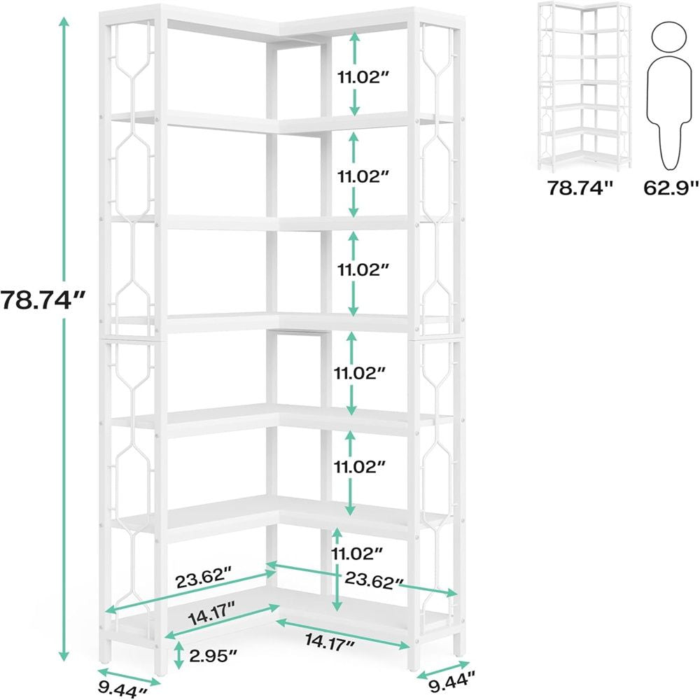Corner bookshelves, display racks, and showcases save space and are suitable for small rooms