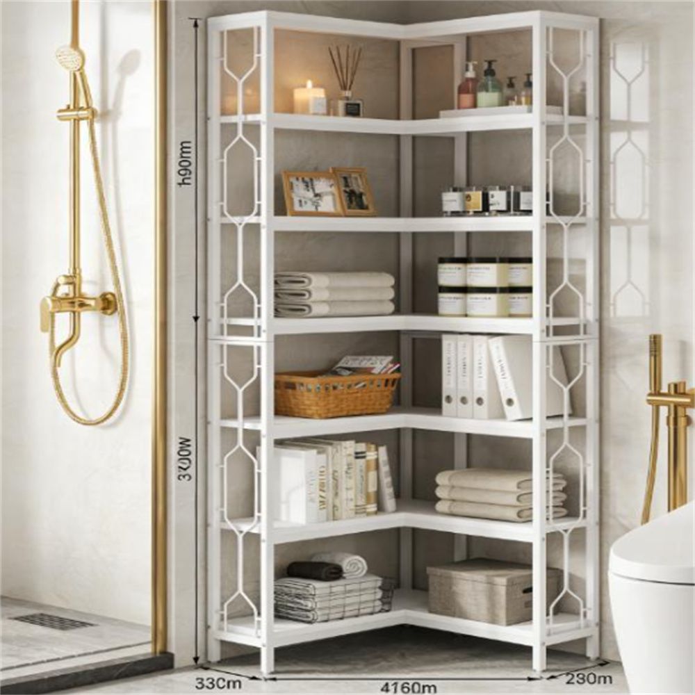 Corner bookshelves, display racks, and showcases save space and are suitable for small rooms