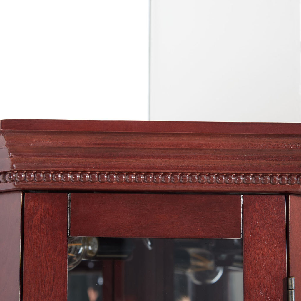 Lighted Corner Curio Cabinet with Mirrored Back