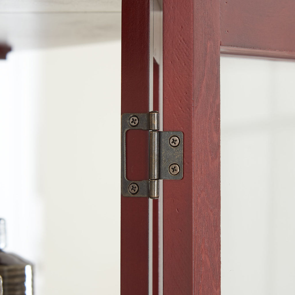 Lighted Corner Curio Cabinet with Mirrored Back