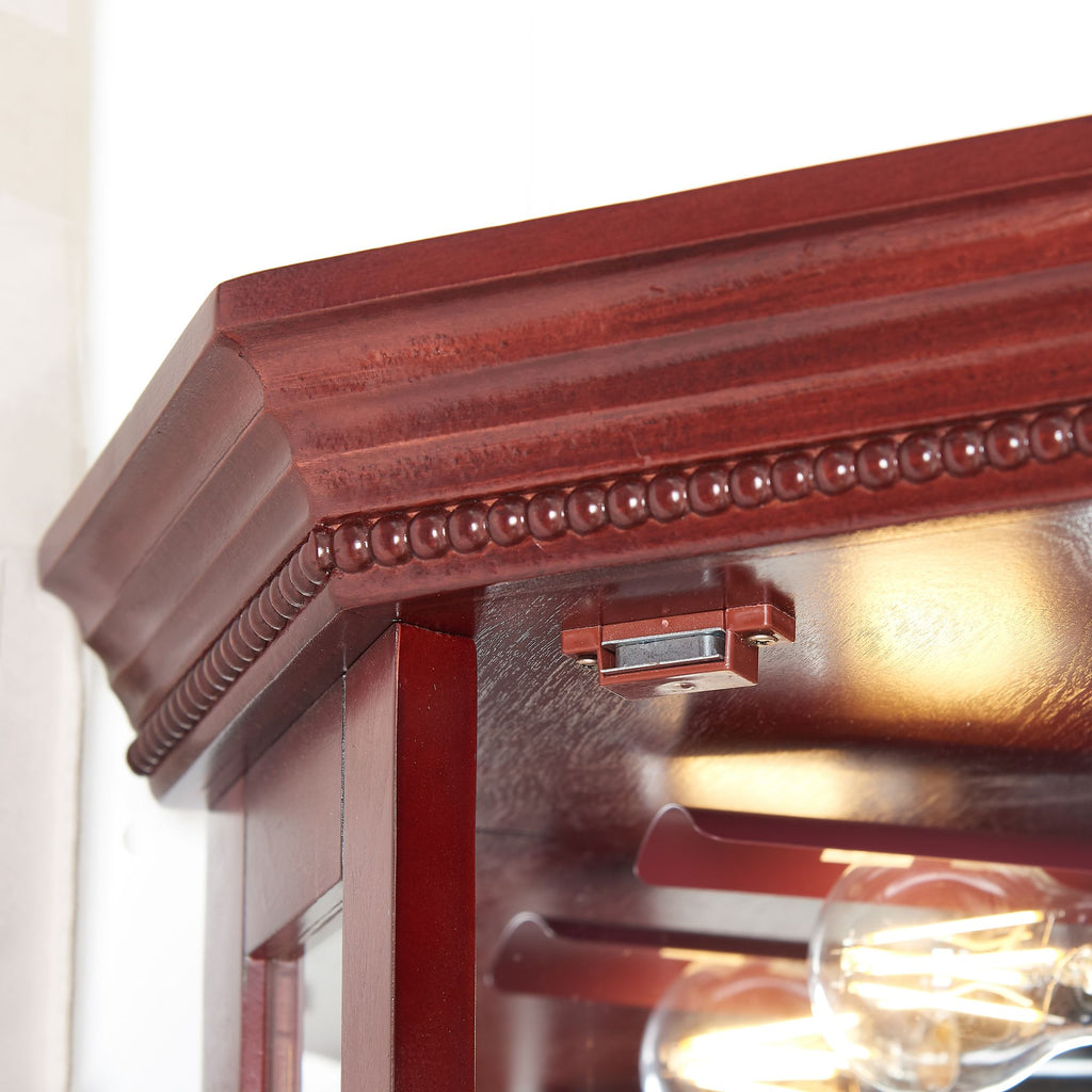 Lighted Corner Curio Cabinet with Mirrored Back