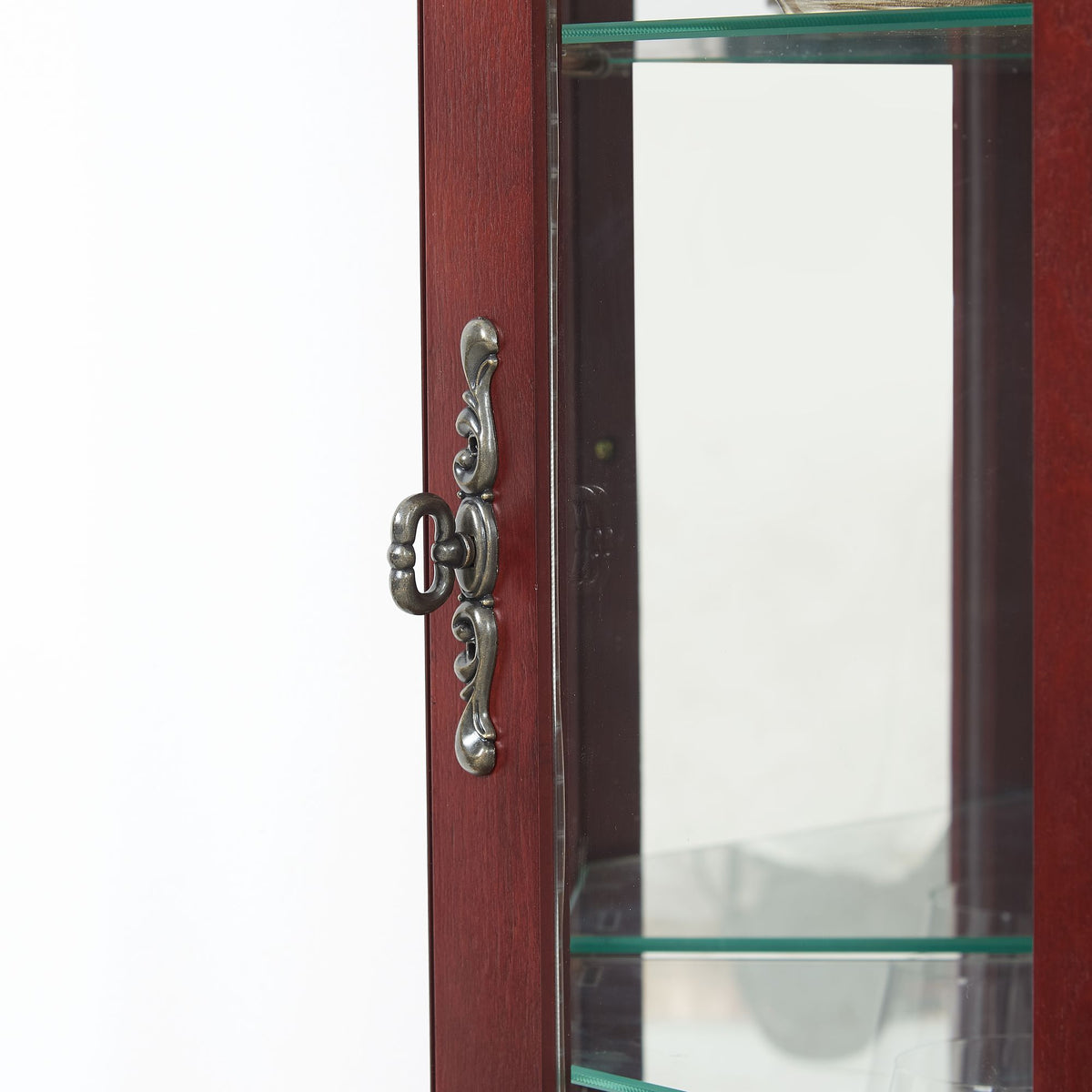 Lighted Corner Curio Cabinet with Mirrored Back