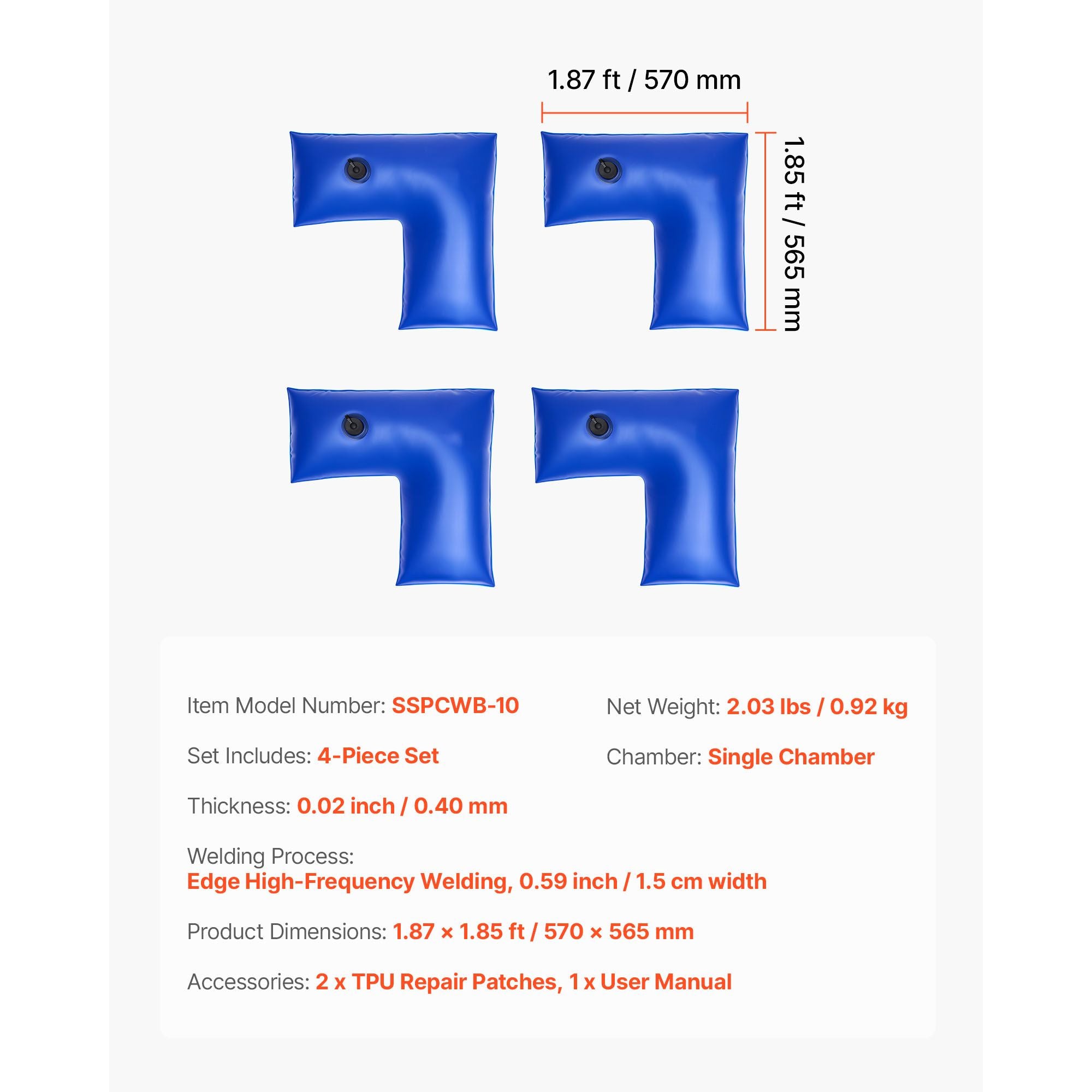 Corner Water Bags for Inground Pool Covers