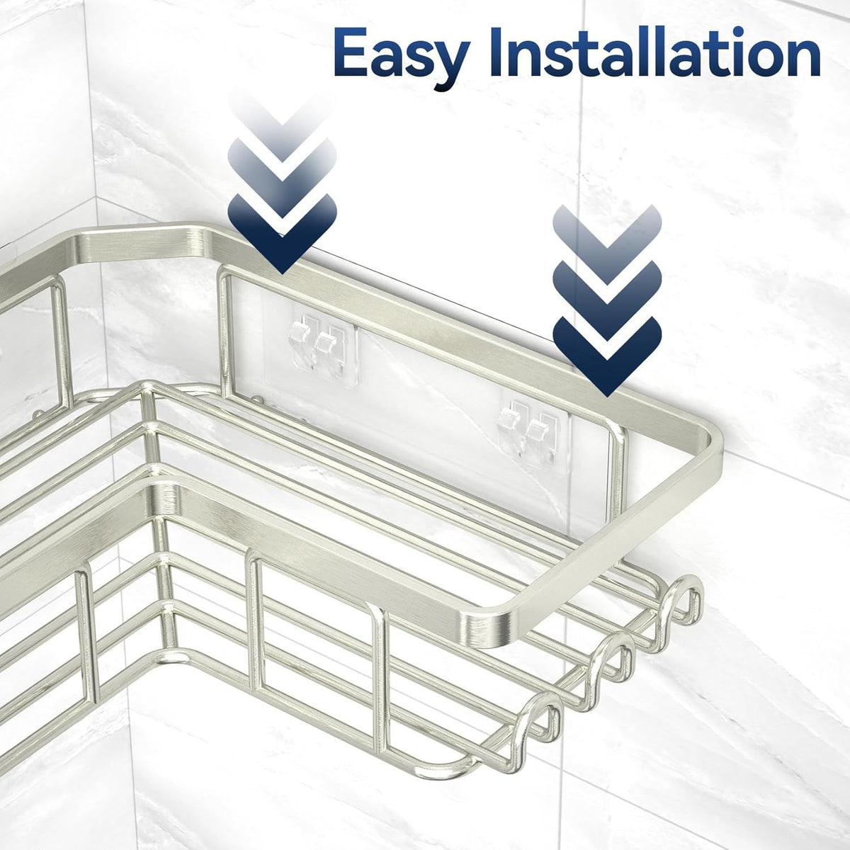 Adhesive Corner Shower Caddy Set with Soap Holder and Hooks