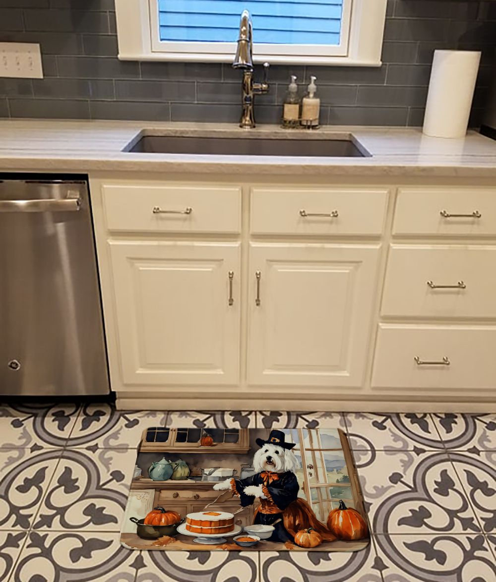 Coton De Tulear Fall Pumpkin Kitchen or Bath Mat