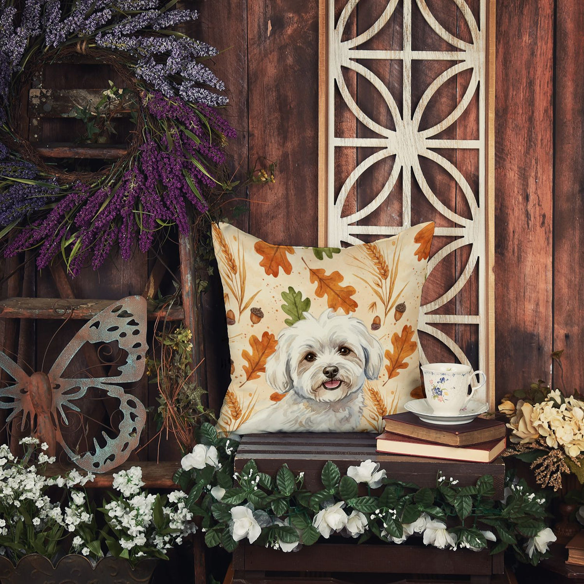 Coton de Tulear Thanksgiving Accent Pillow