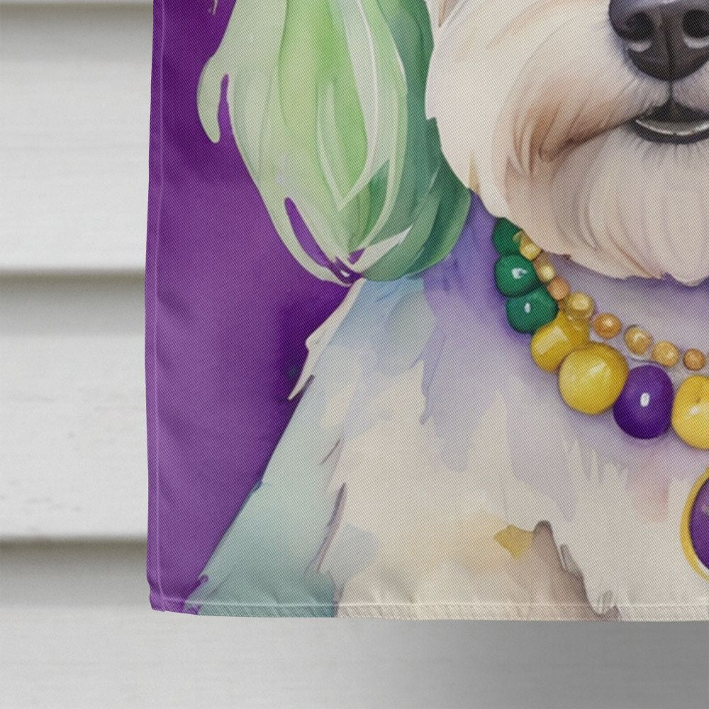 Coton de Tulear King of Mardi Gras House Flag - Double-Sided Outdoor Decor