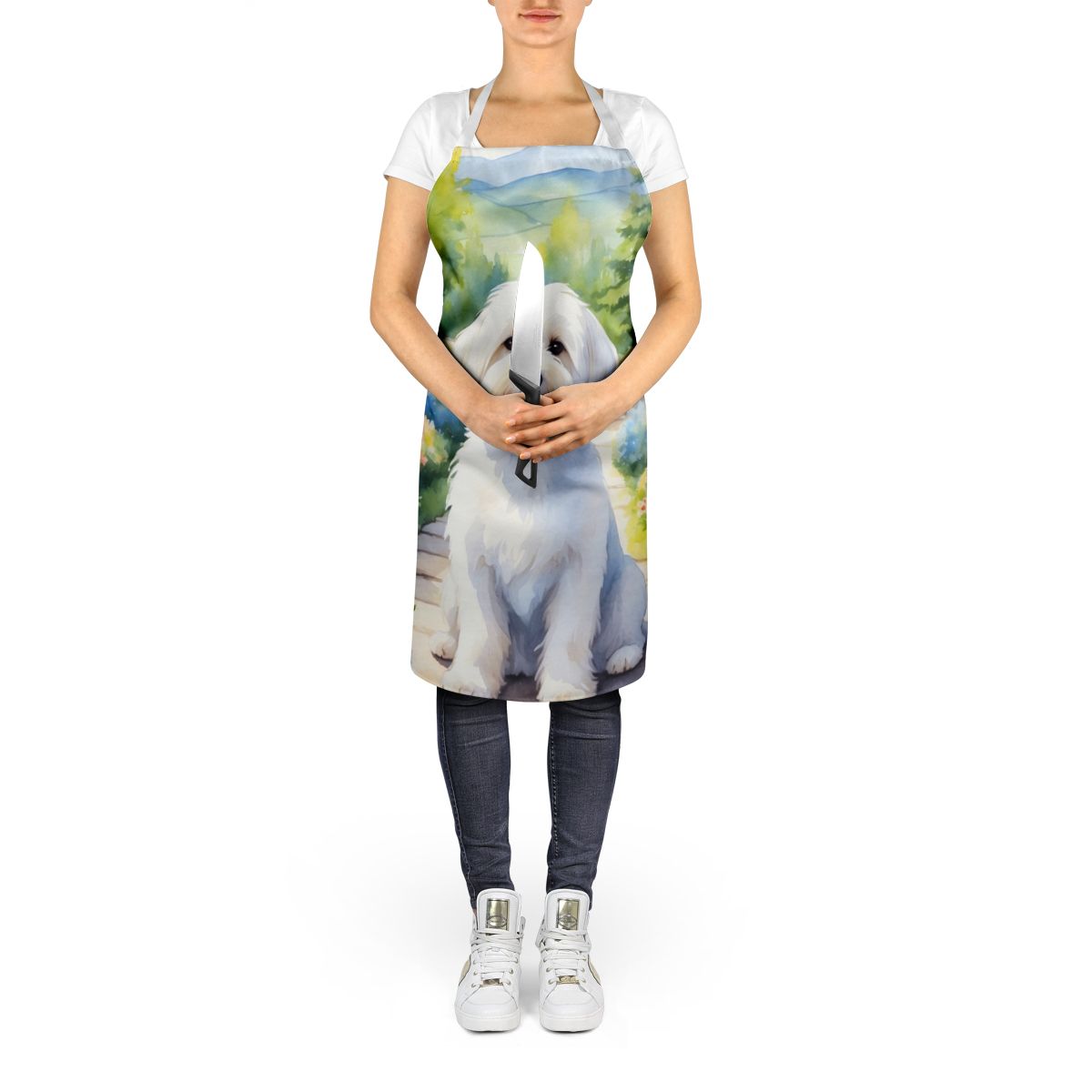 Coton de Tulear Spring Path Art Apron
