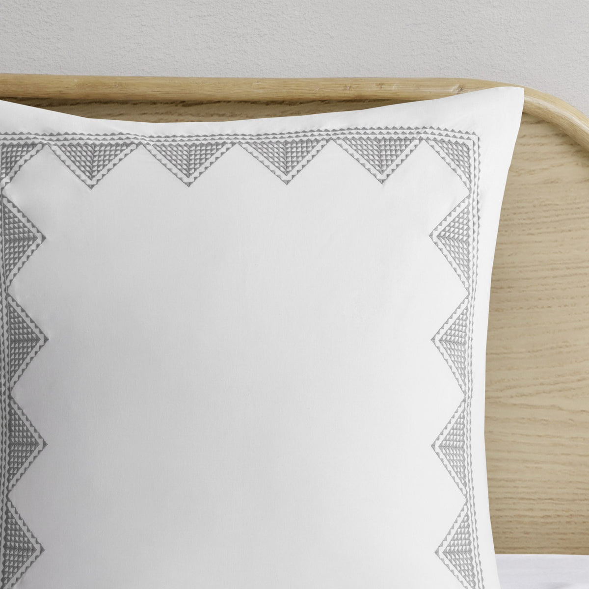 White and Navy Tufted Geometric Comforter Set