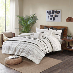 Black and White Boho Tassel Comforter Set