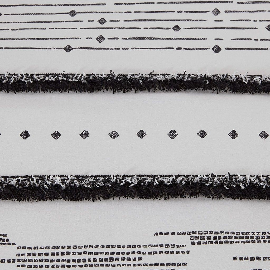 Black and White Boho Tassel Comforter Set