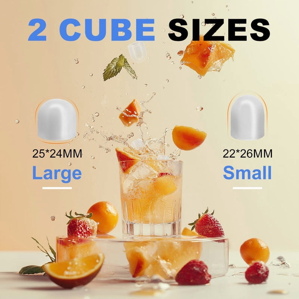 Countertop Ice Maker: 9 Bullet Ice Cubes in 6 Mins, /24H, with Scoop & Basket