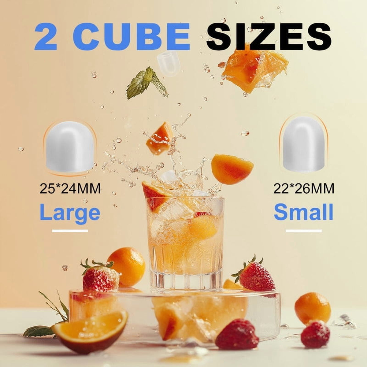 Countertop Ice Maker: 9 Bullet Ice Cubes in 6 Mins, /24H, with Scoop & Basket