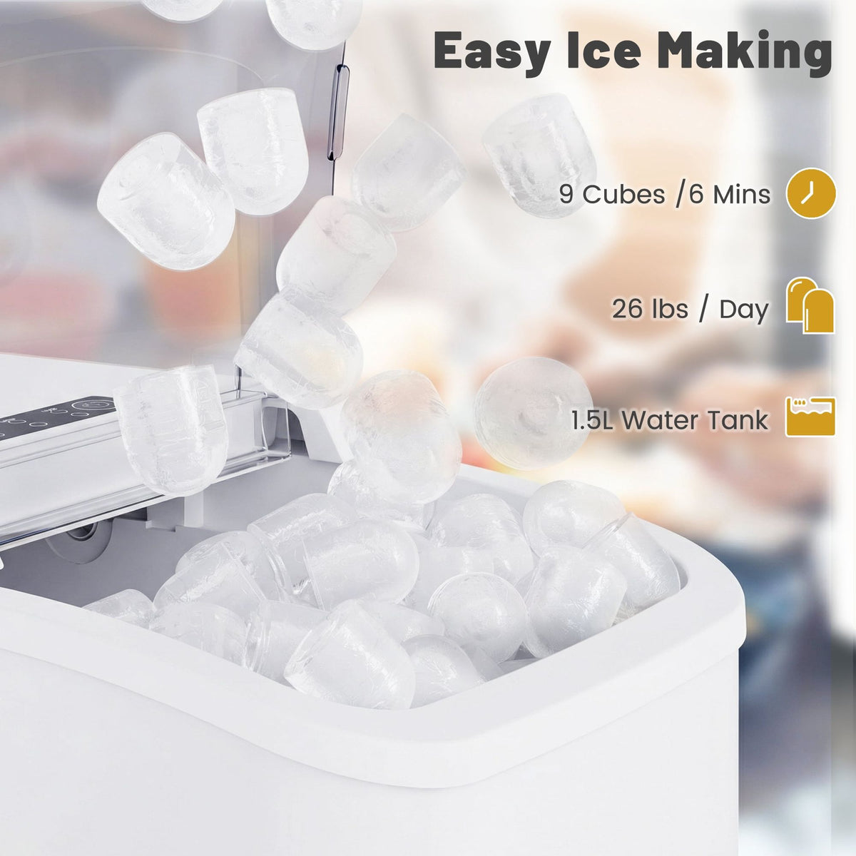 Countertop Ice Maker for Chilled Drinks and Seafood Service