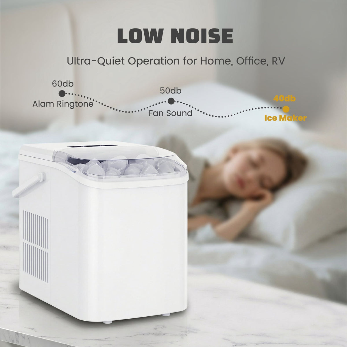 Countertop Ice Maker for Chilled Drinks and Seafood Service