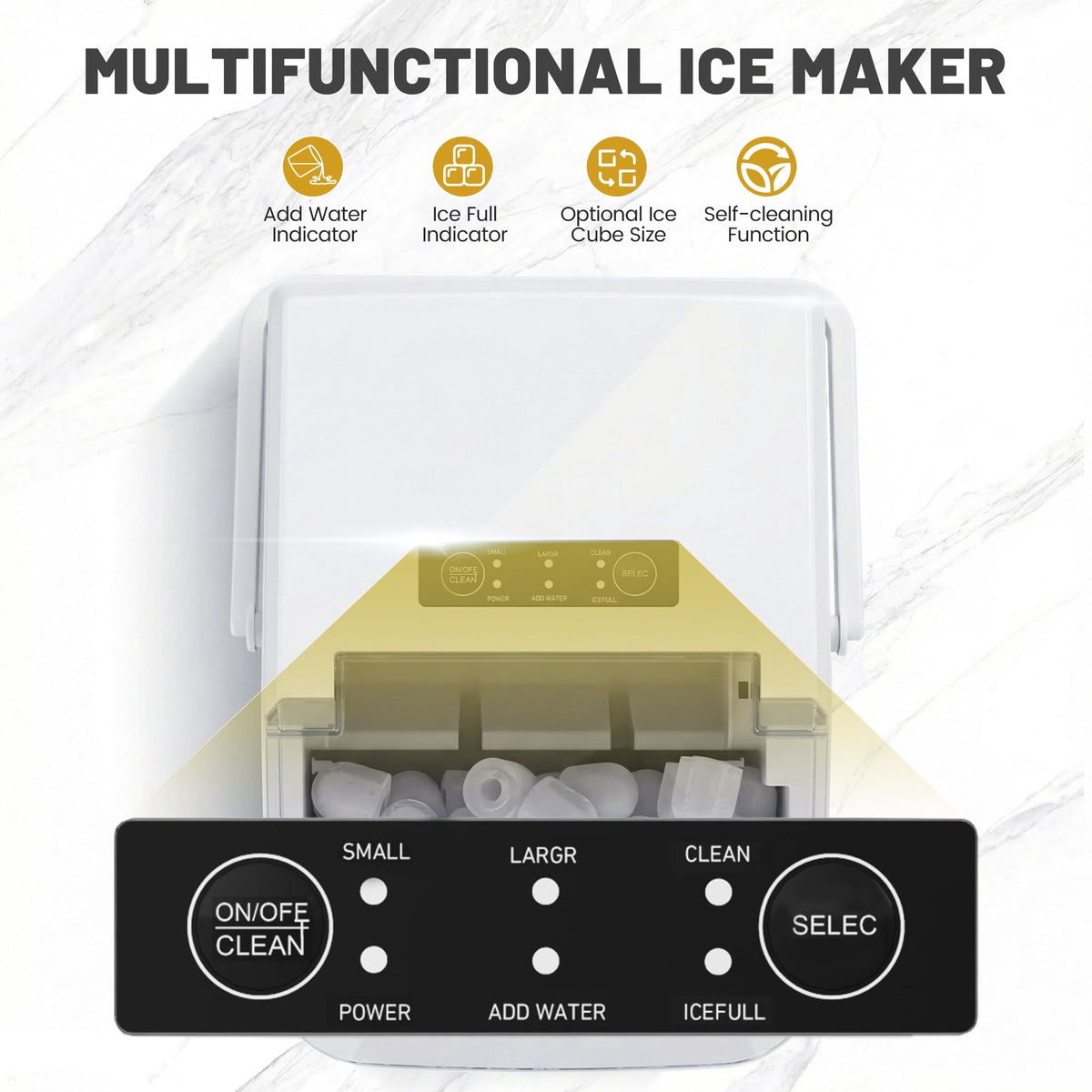 Countertop Ice Maker for Chilled Drinks and Seafood Service
