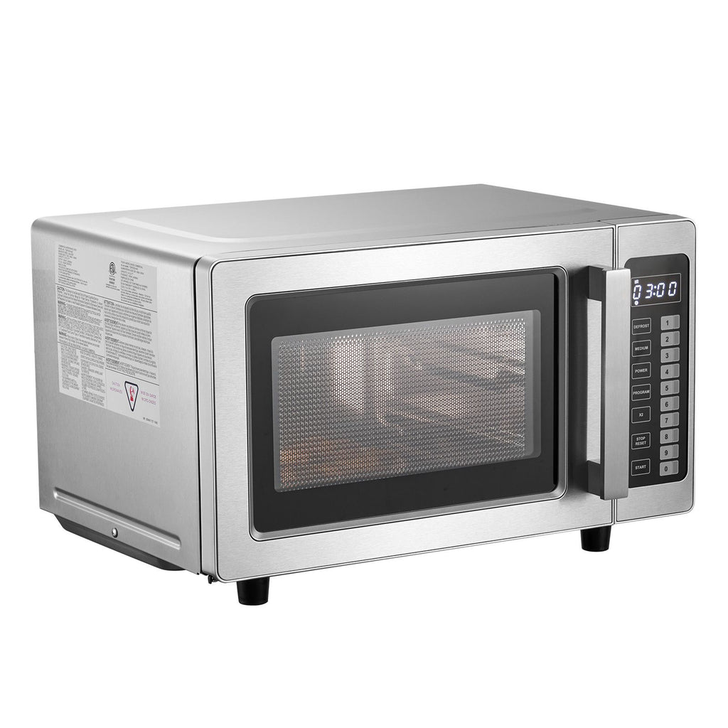 Commercial-Grade Countertop Microwave Oven with 100 Custom Menus and Triple Lock Door