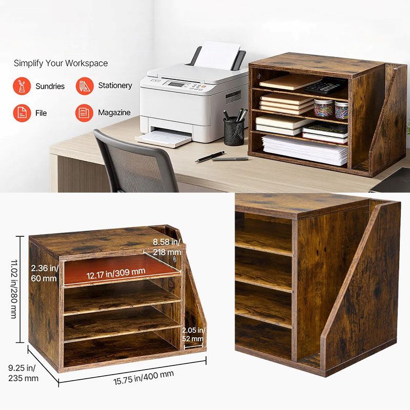 Minimalist Countertop Organizer for Documents, Books, and Display