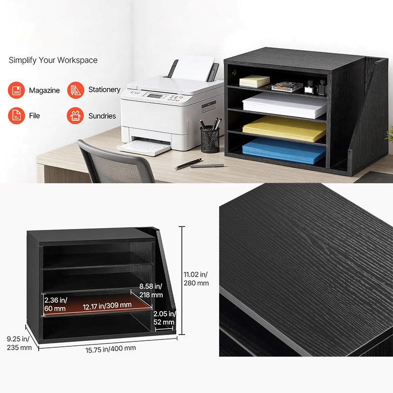 Minimalist Countertop Organizer for Documents, Books, and Display