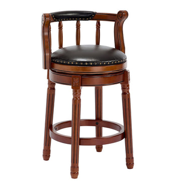 360-Degree Swivel Bar Stool with Contoured Back and Sturdy Frame