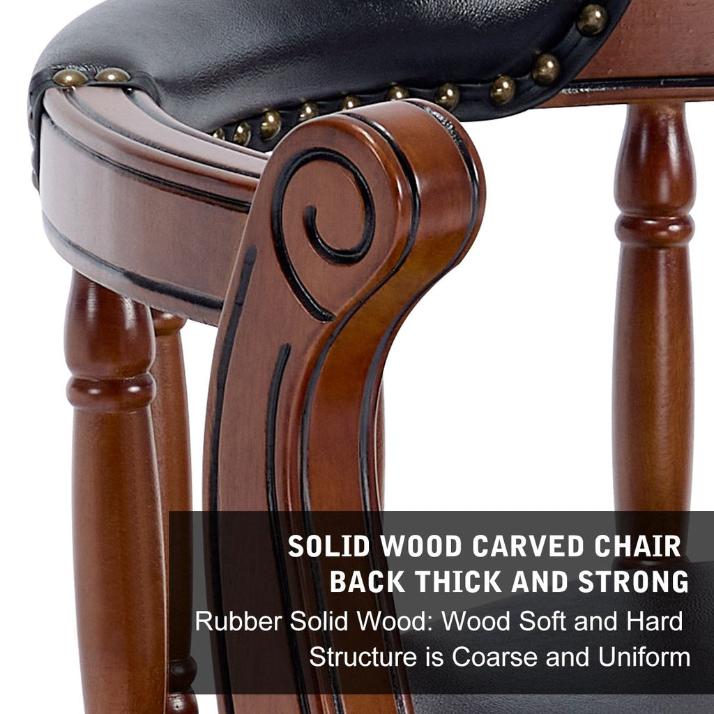 360-Degree Swivel Bar Stool with Contoured Back and Sturdy Frame
