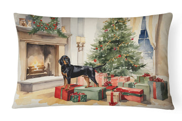 Black and Tan Coonhound Christmas Accent Pillow