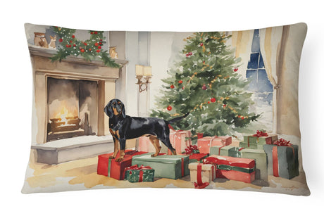 Black and Tan Coonhound Christmas Accent Pillow