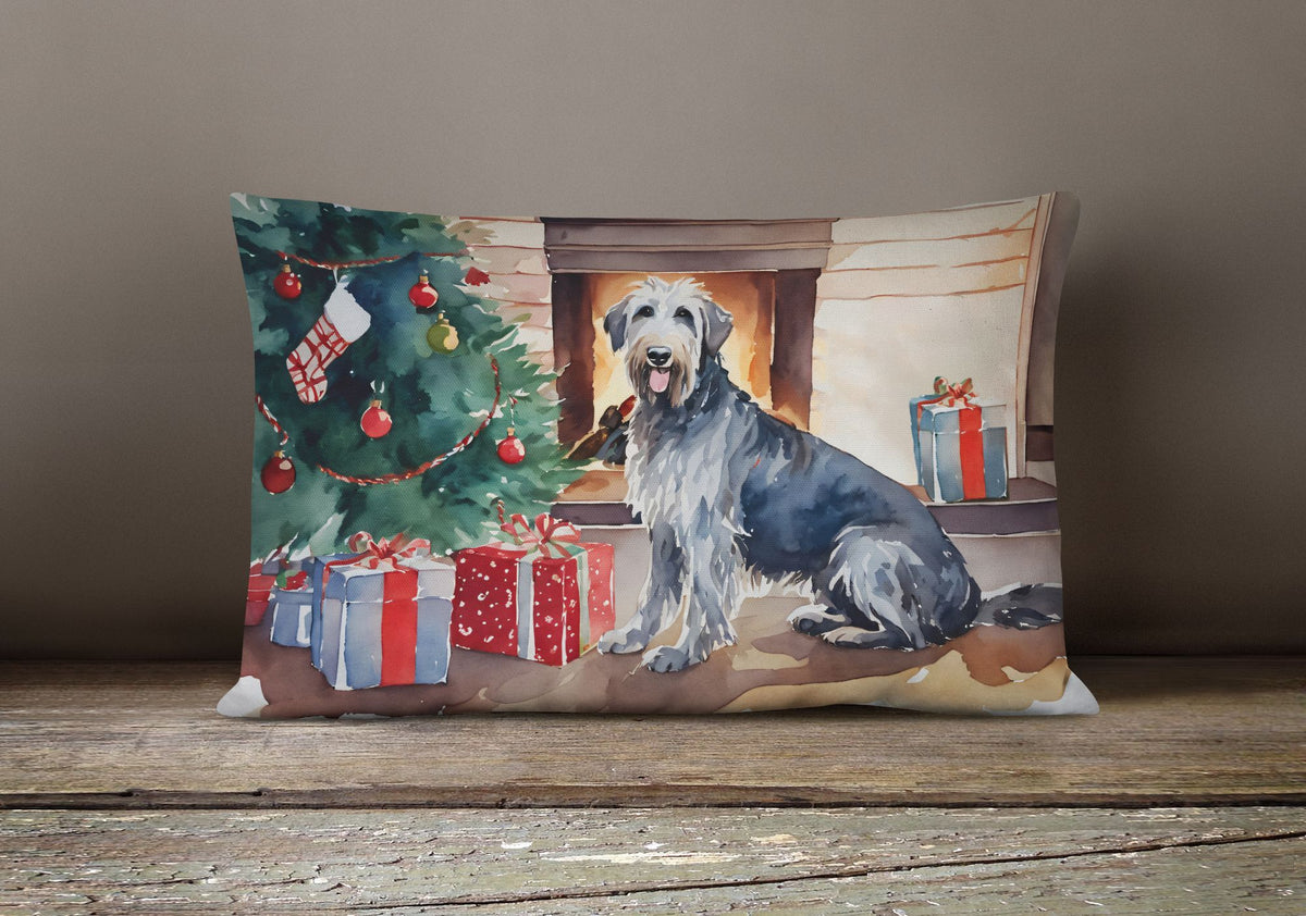Cozy Irish Wolfhound Christmas Throw Pillow