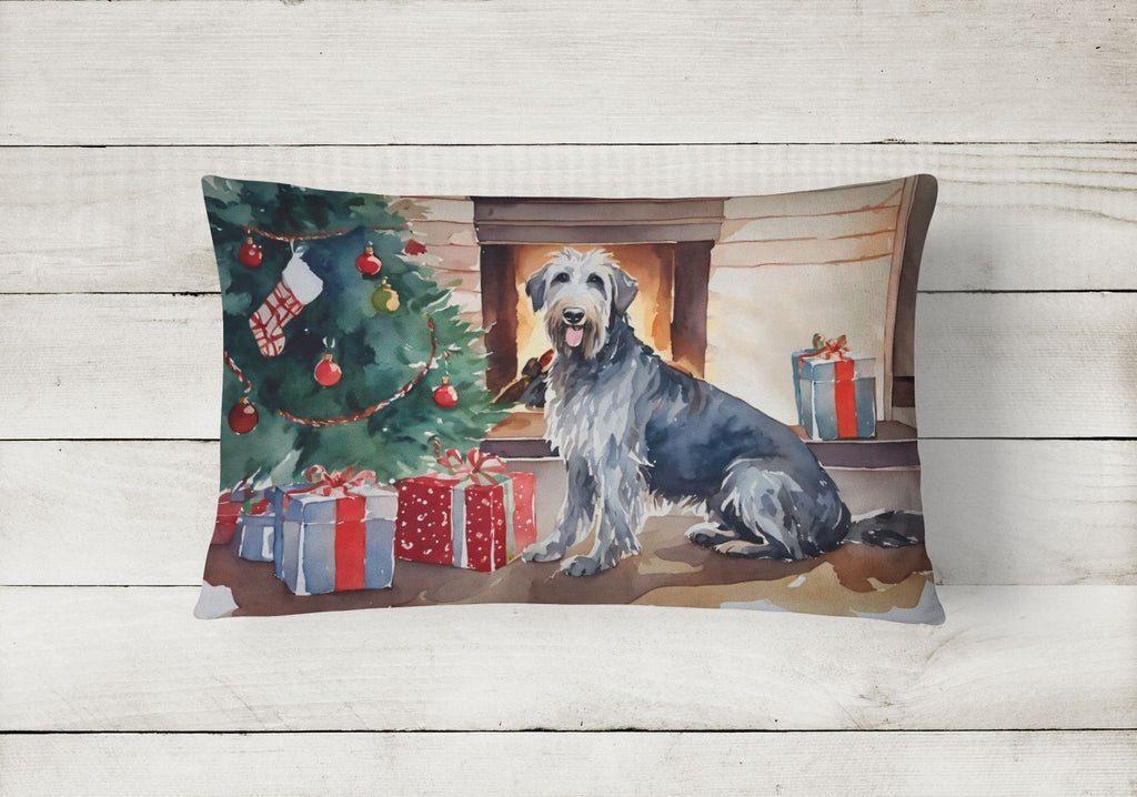 Cozy Irish Wolfhound Christmas Throw Pillow