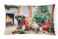 Cozy Christmas Mastiff Decorative Throw Pillow