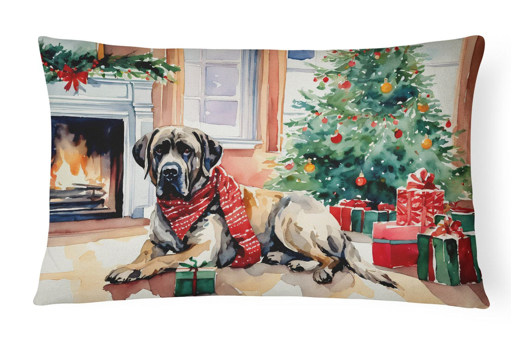 Cozy Christmas Mastiff Decorative Throw Pillow