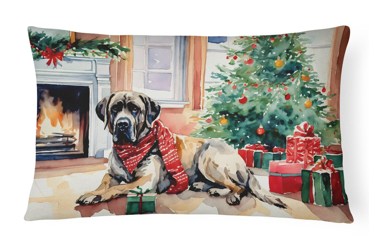 Cozy Christmas Mastiff Decorative Throw Pillow