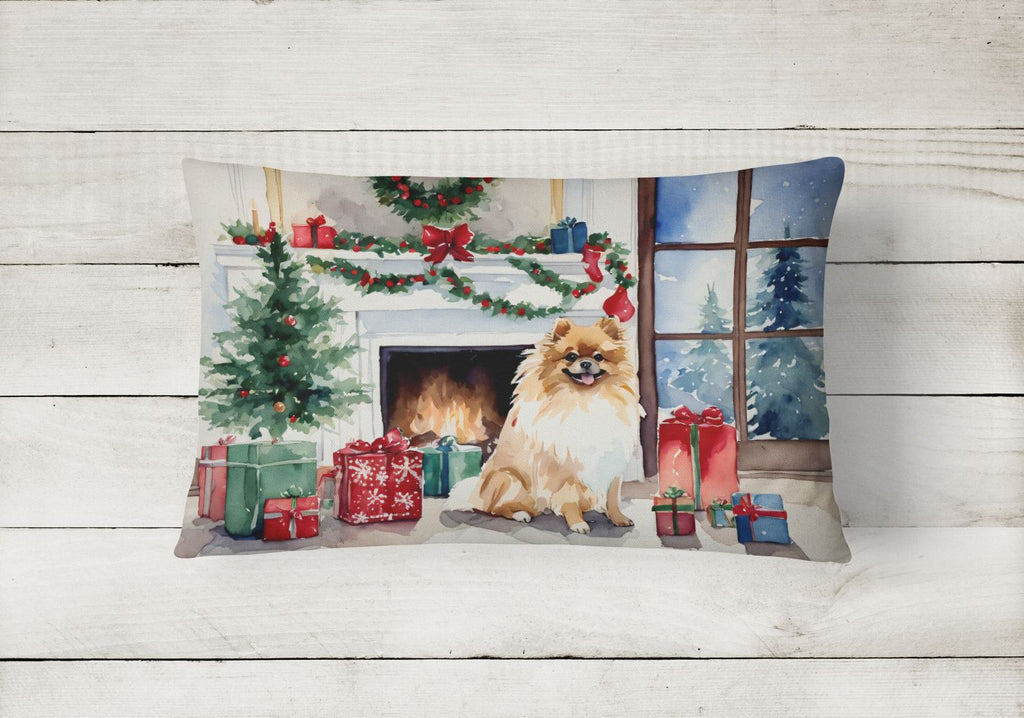Pomeranian Cozy Christmas Indoor-Outdoor Throw Pillow