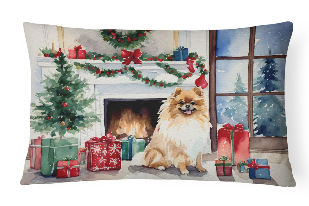Pomeranian Cozy Christmas Indoor-Outdoor Throw Pillow