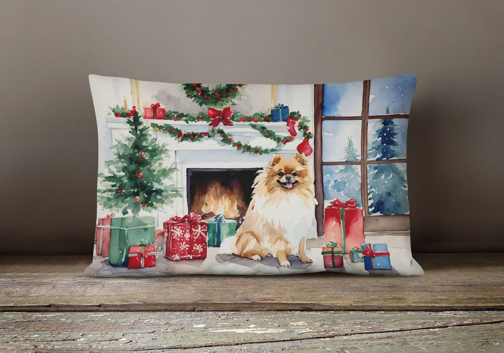 Pomeranian Cozy Christmas Indoor-Outdoor Throw Pillow