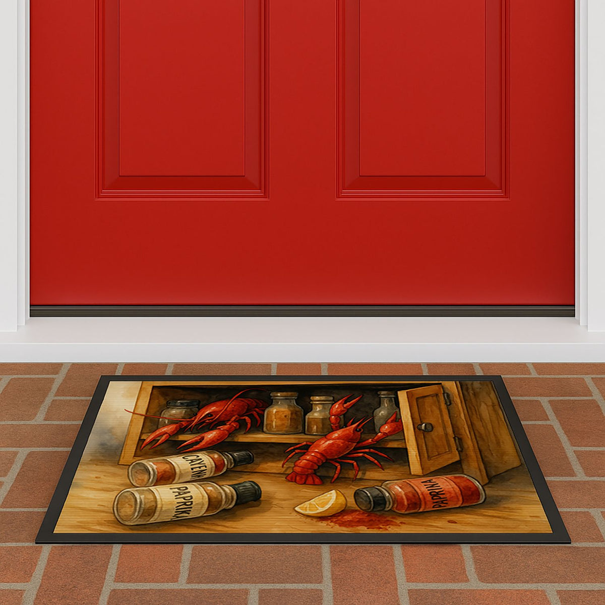 Crawfish and Spice Rack Indoor-Outdoor Doormat