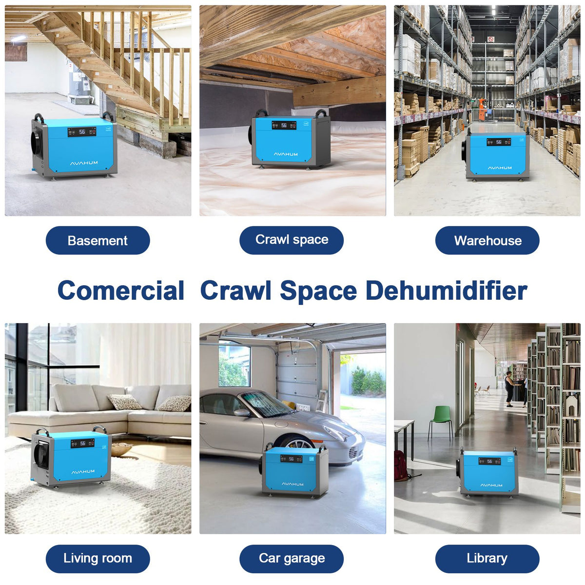 113 PPD Commercial Dehumidifier for Basements and Crawl Spaces