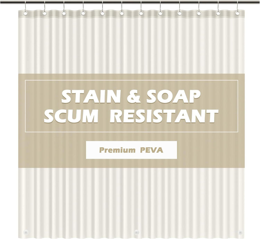 Clear Cream water-ready Shower Curtain Liner