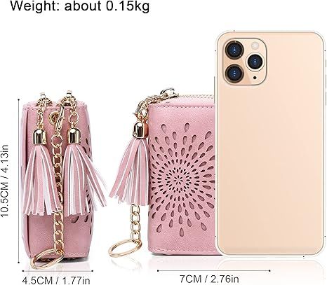 Compact Card and Cash Wallet with Keychain