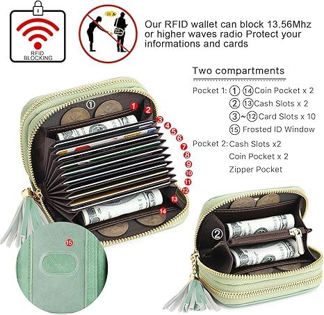 Compact Card and Cash Wallet with Keychain