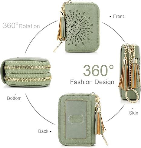 Compact Card and Cash Wallet with Keychain