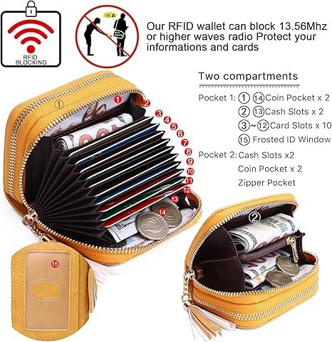 Compact Card and Cash Wallet with Keychain