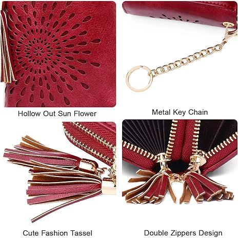 Compact Card and Cash Wallet with Keychain